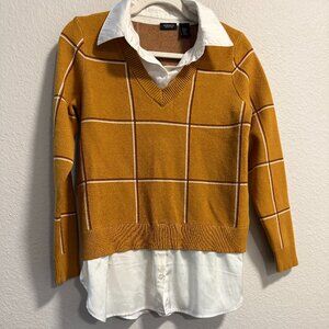 Jones New York Brown Layered Sweater